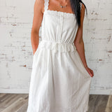White Eyelet Midi Dress