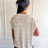 Open Knit Sleeveless Cardigan