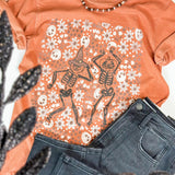 Floral Skeleton Pumpkins Graphic Tee