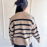 Striped Quarter Zip Sweater