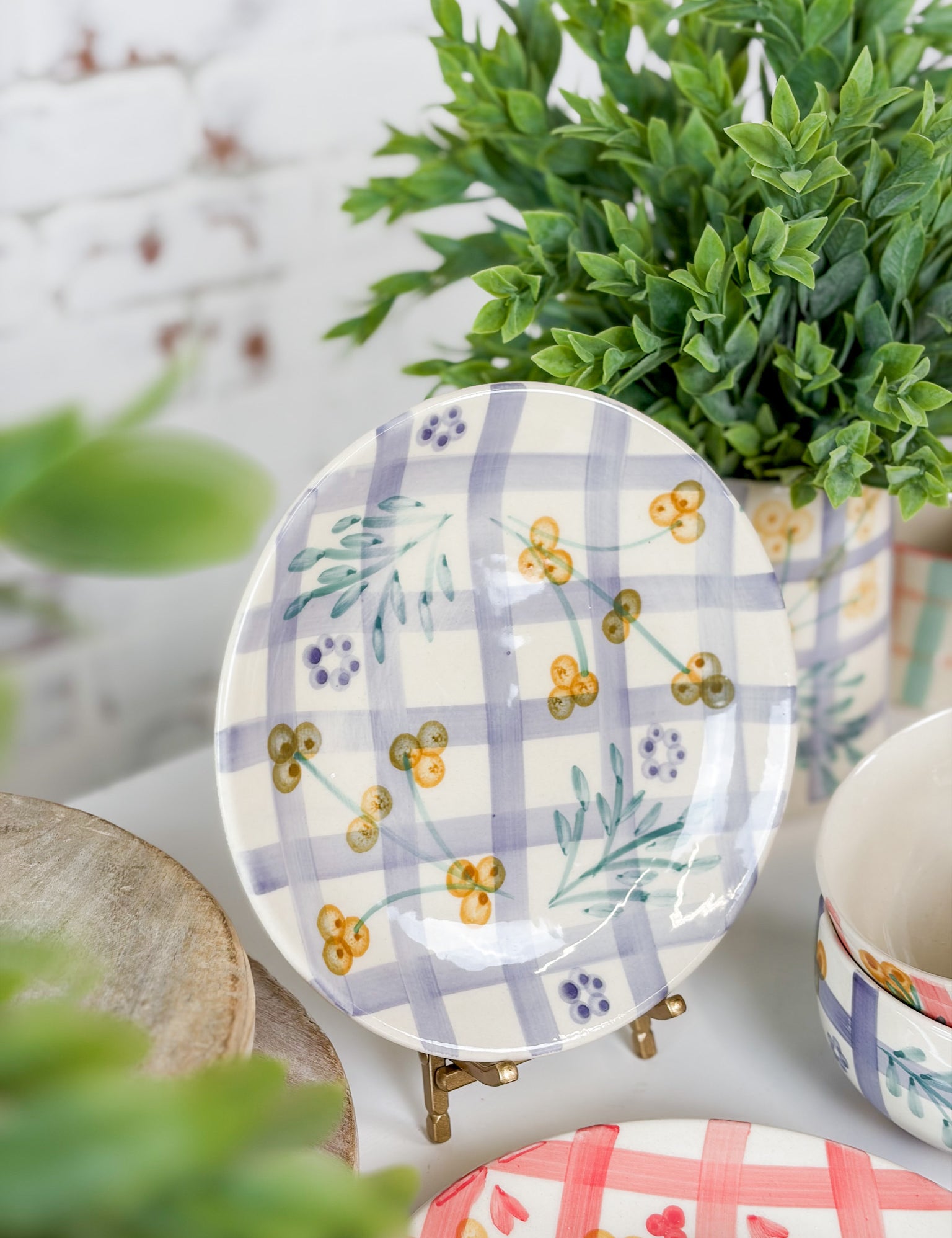 Hand-Painted Stoneware Plate