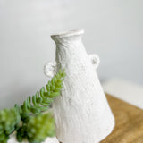 Handled White Clay Vase