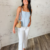 Vervet White Wide Leg Crop Jeans