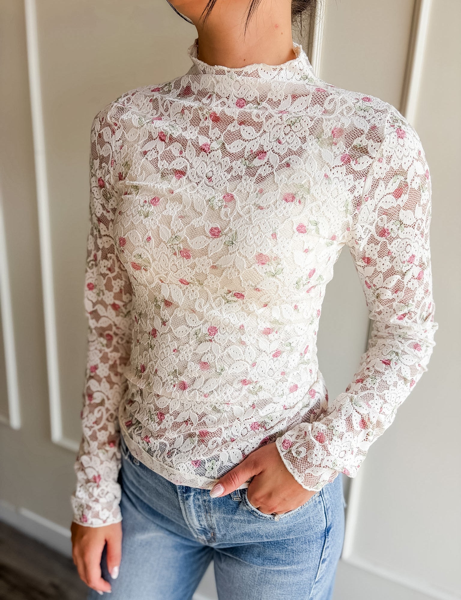 Lace Long Sleeve Top