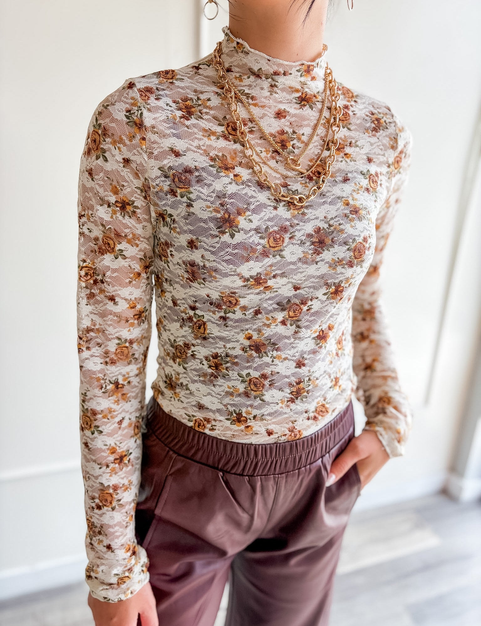 Lace Long Sleeve Top