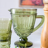 8" Glass Embossed Pitcher