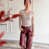 Faux Leather Wide Leg Pants