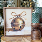 Round Gold Bell With Twine | 12x12