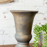 10" Antique Bronze Fluted Vase
