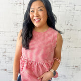 Picnic Perfect Gingham Peplum Tank