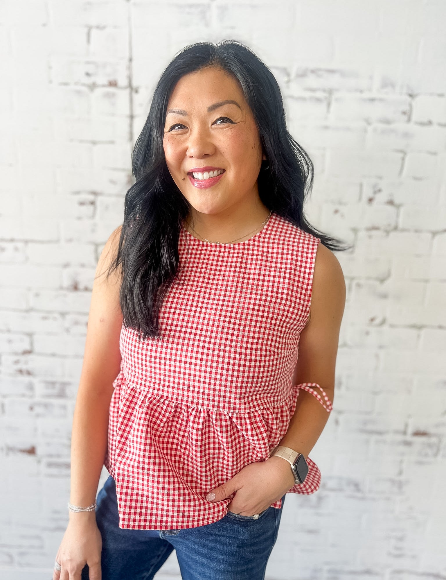 Picnic Perfect Gingham Peplum Tank
