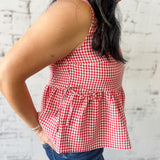 Picnic Perfect Gingham Peplum Tank