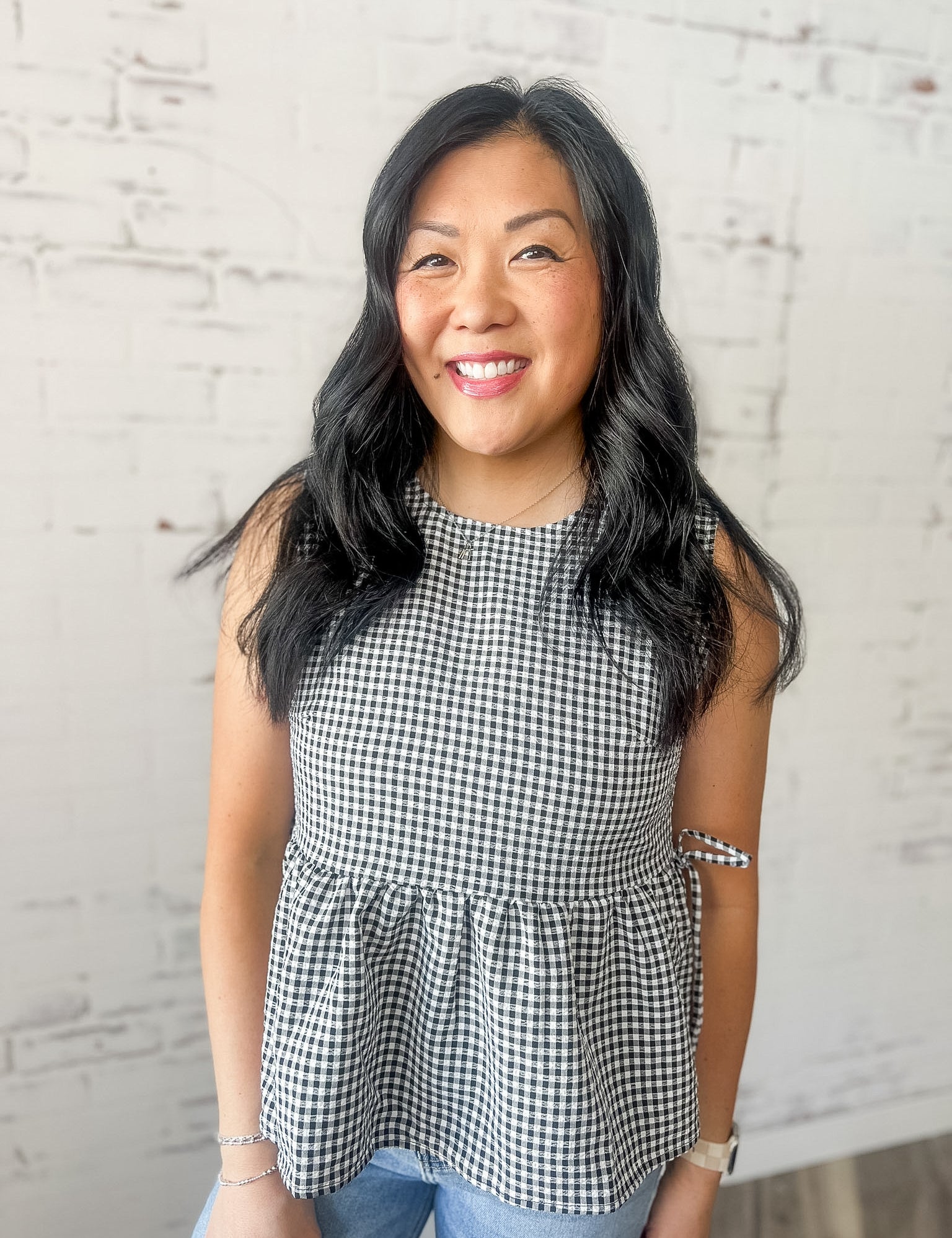 Picnic Perfect Gingham Peplum Tank