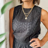 Sweet Stitch Eyelet Set Tank