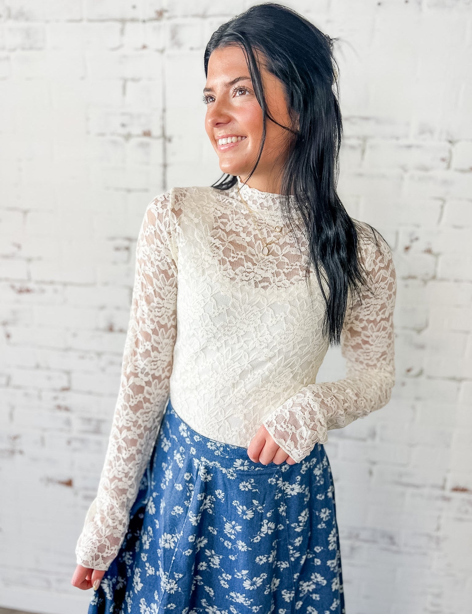Lace Long Sleeve Top