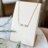 Mop & Pave Hearts Necklace