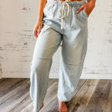 Light Wash Denim Balloon Joggers