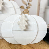 Reversible Light Wood Pumpkin Sign