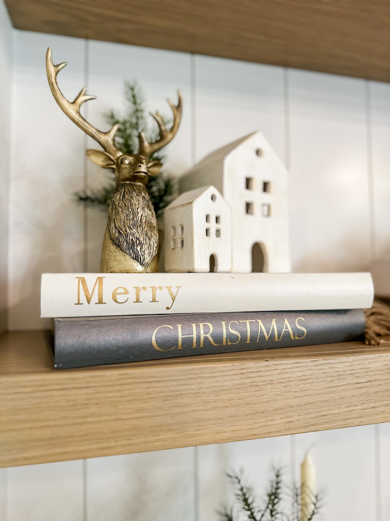 Set of Two - Merry Christmas Holiday Storage Books