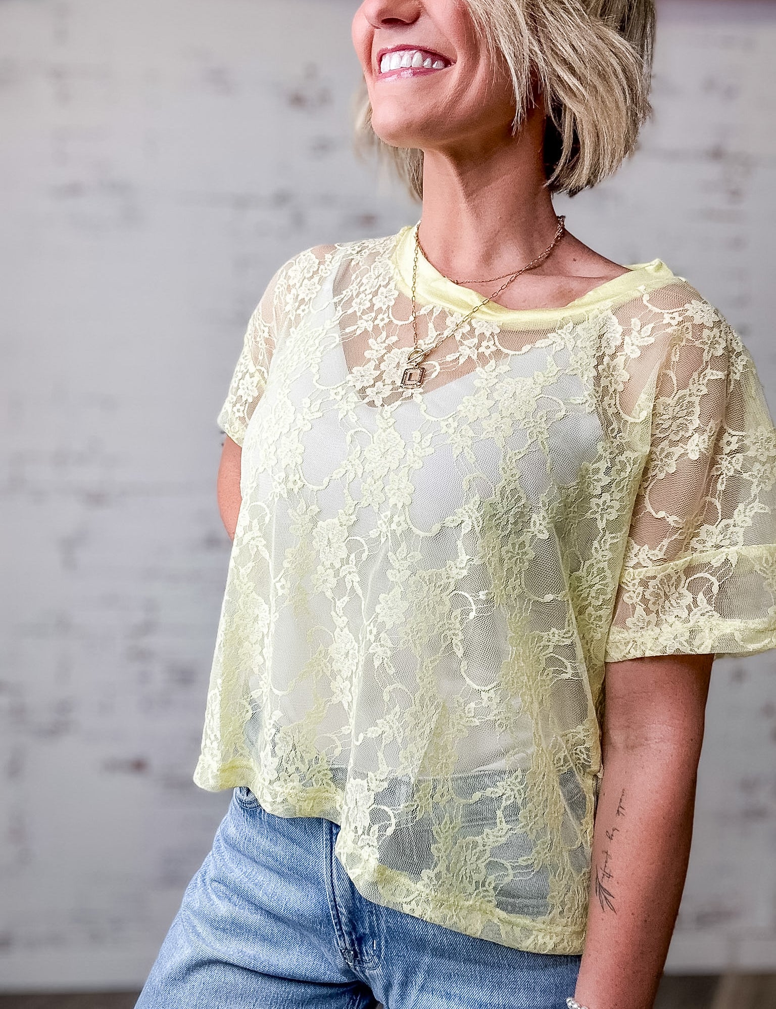 Lightweight Lace Boxy Tee