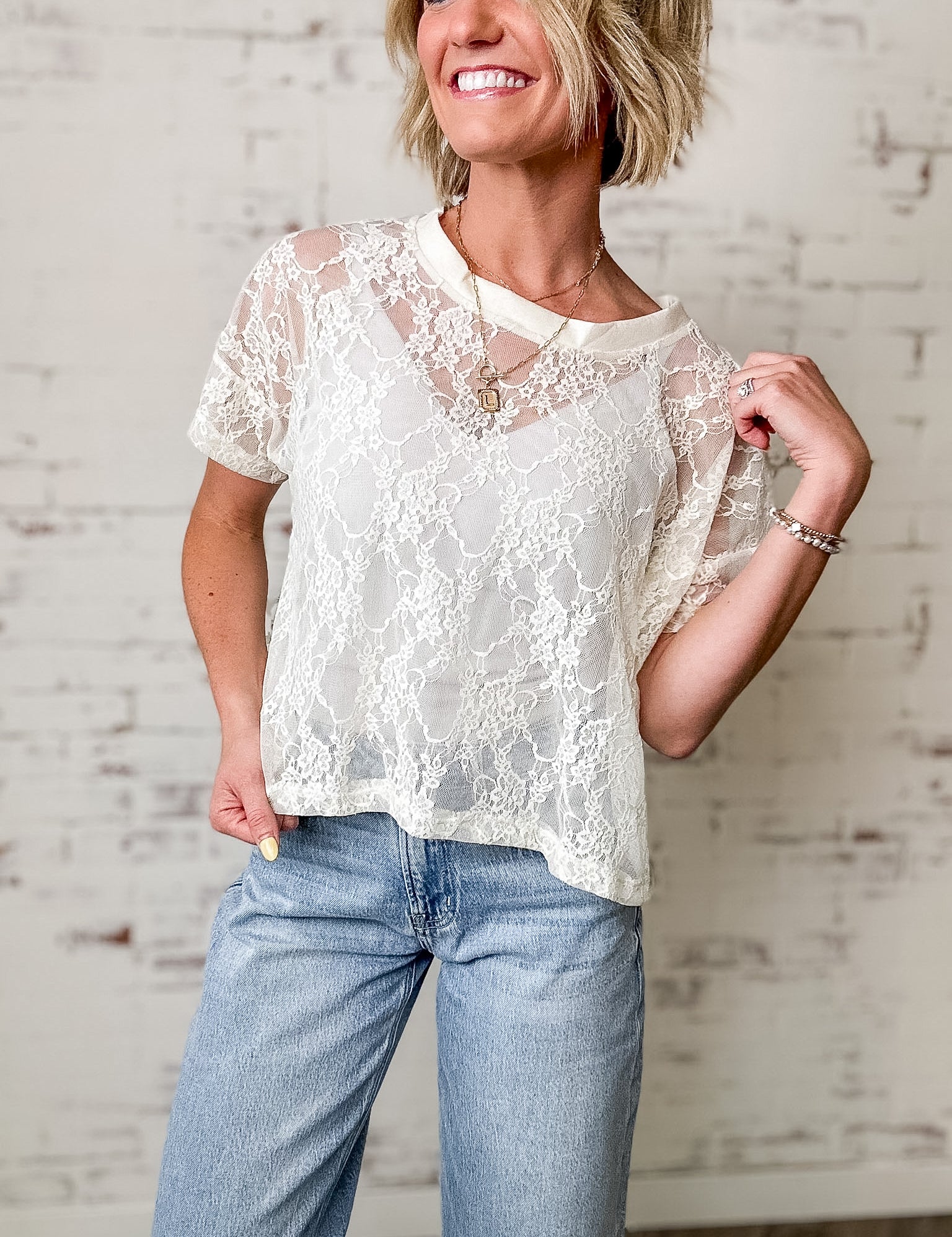 Lightweight Lace Boxy Tee