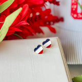 Patriotic Heart Studs