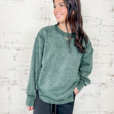 Acid Wash Sweatshirt with slit