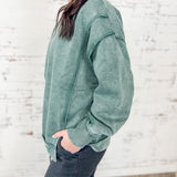 Acid Wash Sweatshirt with slit