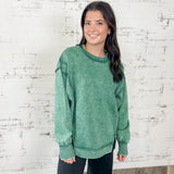 Acid Wash Sweatshirt with slit