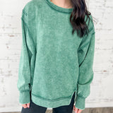 Acid Wash Sweatshirt with slit