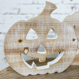 Distressed Wood Jack O Lantern Block