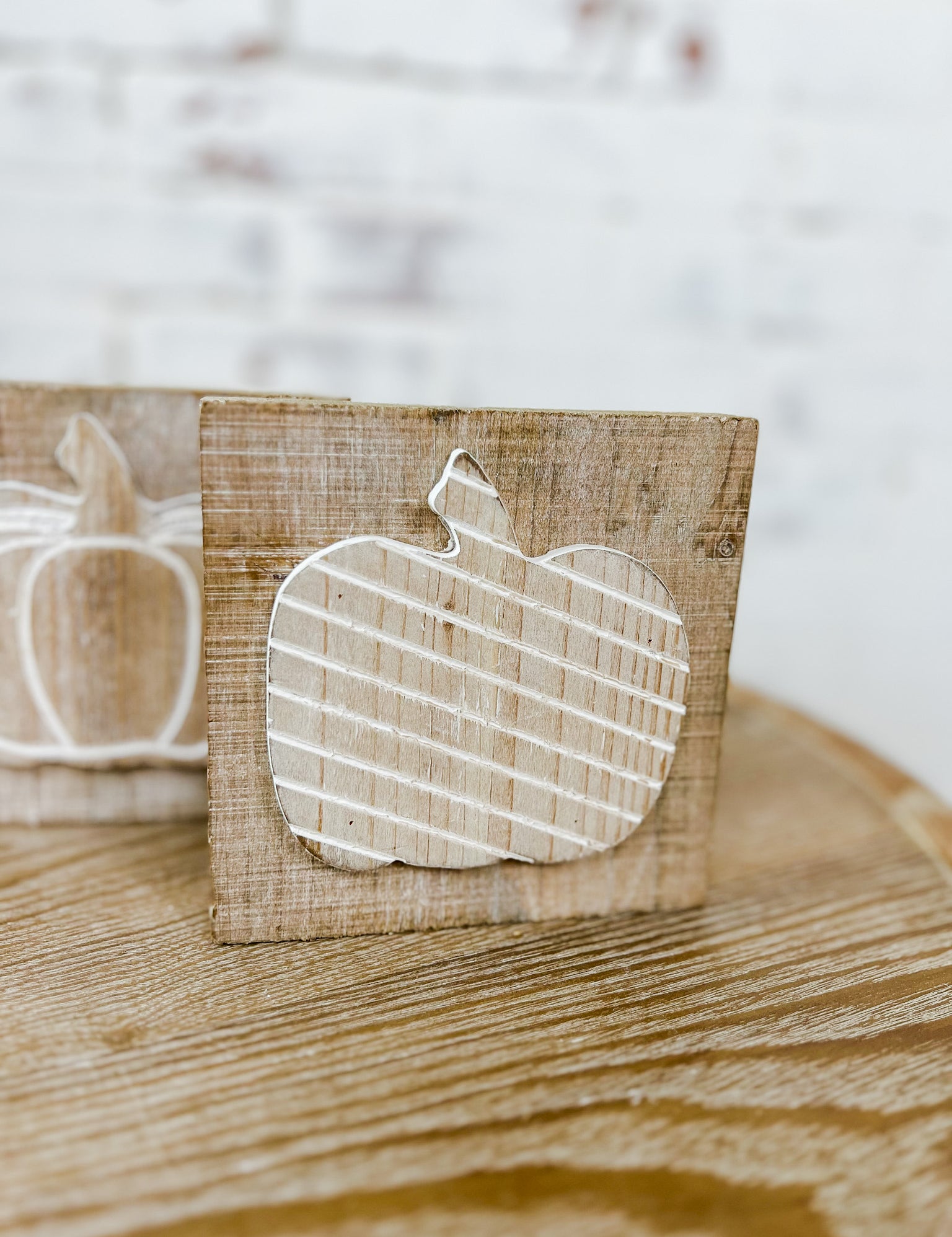 Square Engraved Pumpkin Block