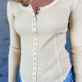 Snapped Up Waffle Knit Top