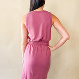 Rosy Drawstring Dress