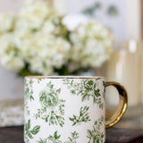 Green Delft Coffee Mug