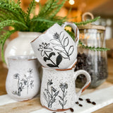 Etched Stoneware Mugs