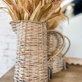 Large Wicker Pitcher Vase