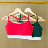 Contrast Double Strap Sports Bra
