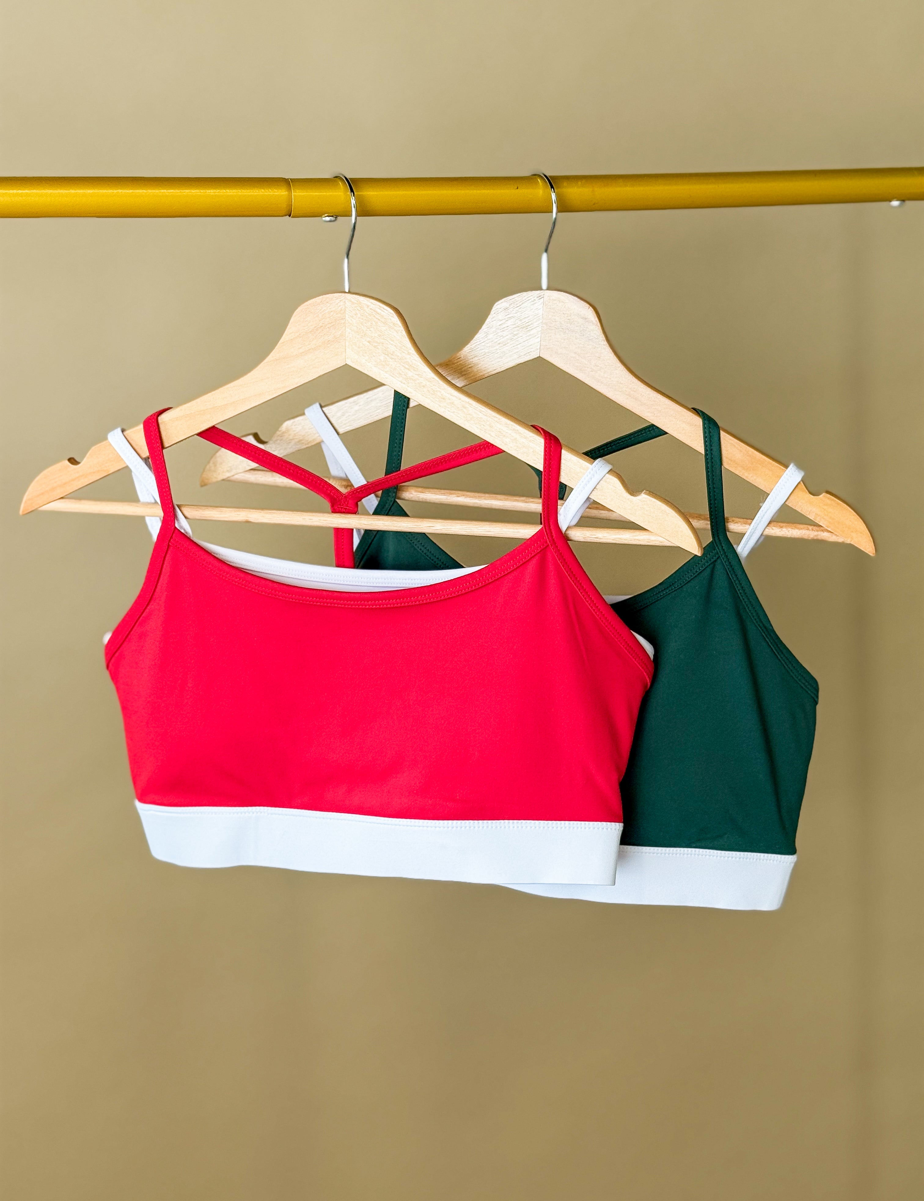 Contrast Double Strap Sports Bra