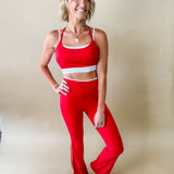 Contrast Double Strap Sports Bra