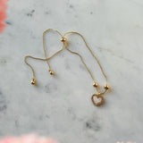 Golden Heart Pull-Tie Bracelet