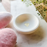 Marble Jewelry Dish with Gold Heart