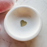 Marble Jewelry Dish with Gold Heart