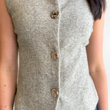 Gold Buttoned Up Knit Vest