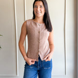 Gold Buttoned Up Knit Vest
