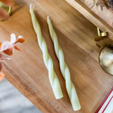 10" Twist Sage Taper Candle