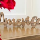 Wood America Word Cutout