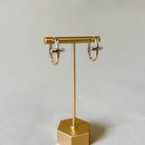 Silver Cross Huggie Hoop Earrings