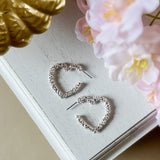 Textured Heart Hoop Earrings