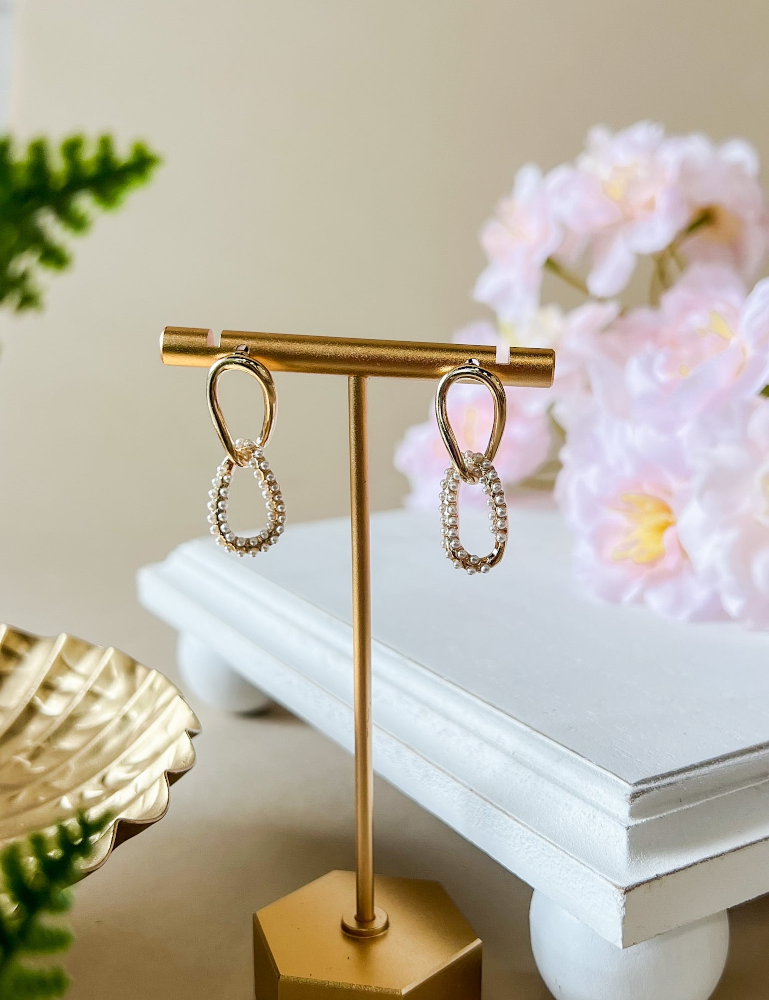 Double Oval Drop Earrings